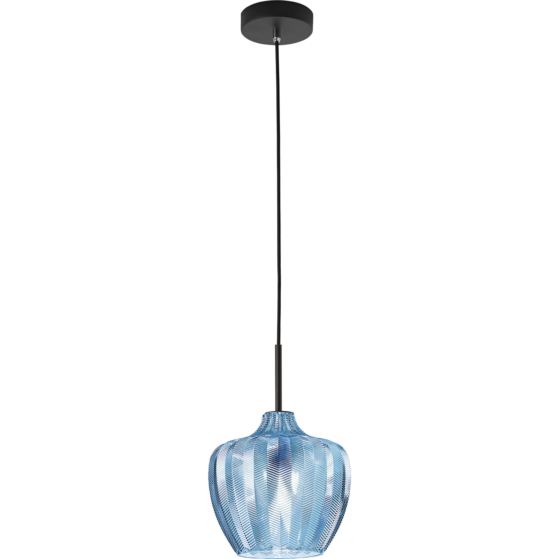 Fabas Luce Pendelleuchte Gallura Blau, Schwarz 200 cm
