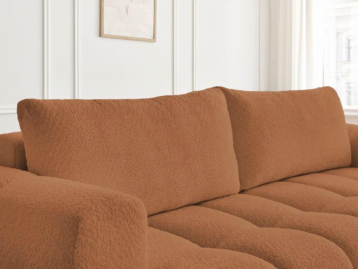SCHLAFSOFA FUJI Bouclé Orange  inkl.  - Schwarz/Orange, MODERN, Kunststoff/Textil (251/113/88cm)