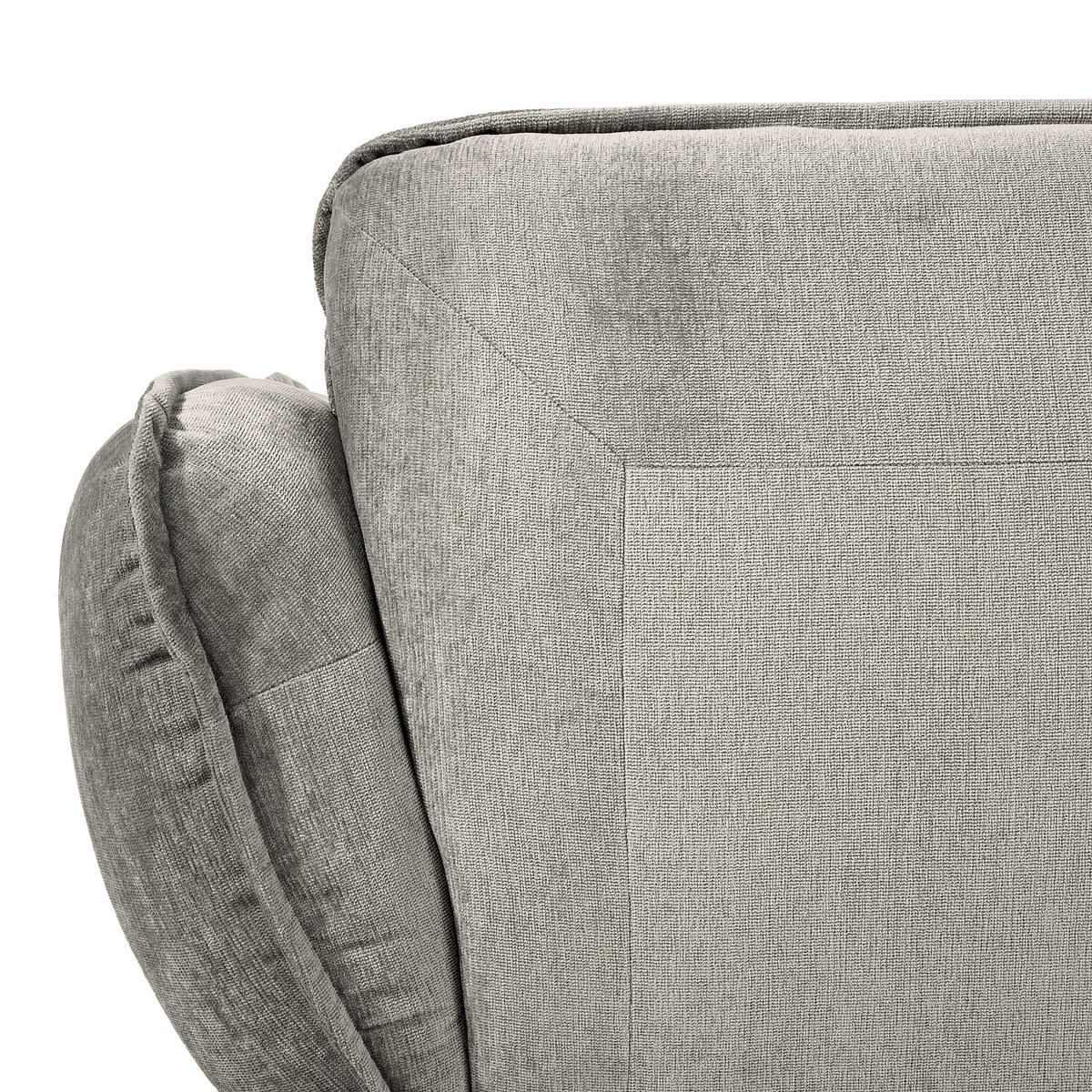 XXL-SESSEL in Chenille Silberfarben  - Silberfarben/Schwarz, Modern, Kunststoff/Textil (182/87/184cm) - Trendmanufaktur
