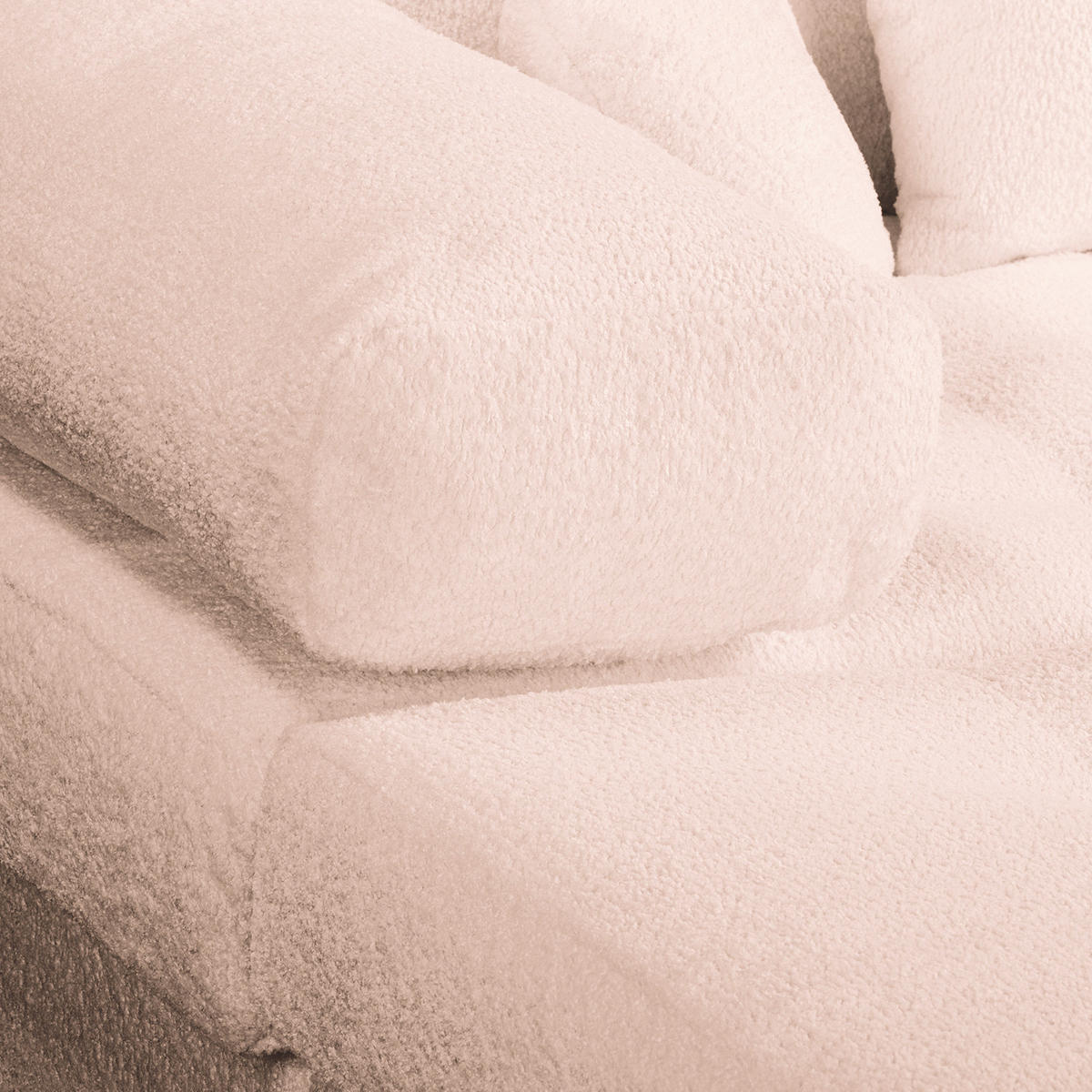 ECKSOFA Naomi in Chenille Rosa Rückenkissen  243/284 cm  - Schwarz/Rosa, Design, Kunststoff/Textil (243/284cm) - P & B