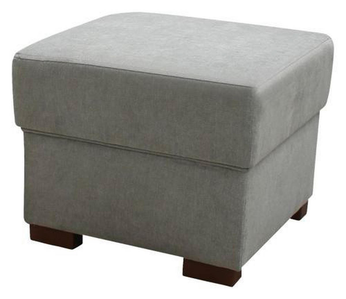 HOCKER in Textil Hellgrau  - Hellgrau/Braun, Design, Holz/Textil (51/43/51cm) - Livetastic