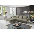 ECKSOFA in Echtleder Hellgrau  - Hellgrau/Schwarz, Design, Leder/Metall (224/305cm) - Dieter Knoll