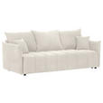 SCHLAFSOFA Plüsch Creme  inkl. Zierkissen, Rückenkissen, Bettkasten, Schlaffunktion, Rücken echt, Liegefläche im Originalstoff  - Creme/Schwarz, KONVENTIONELL, Kunststoff/Textil (200/73/105cm) - Carryhome