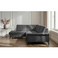 ECKSOFA Anthrazit Velours Bettkasten, Sitzvorzug  - Anthrazit/Schwarz, KONVENTIONELL, Textil/Metall (206/253cm) - Venda