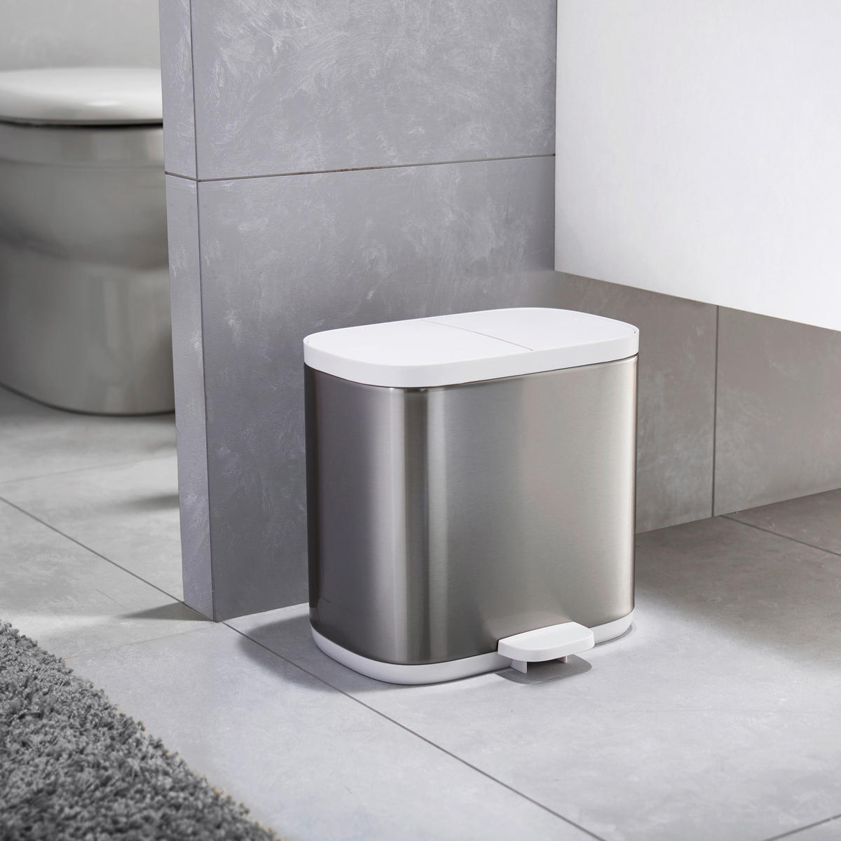 KOŠ KOZMETIČKI  6 l  SPLIT STEEL  - crna, Konvencionalno, metal/plastika (27,2/28,3/22,75cm) - Joseph Joseph