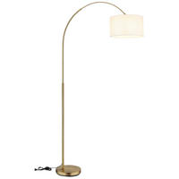 STEHLEUCHTE Truett 115/35/195 cm  - Messingfarben/Schwarz, Design, Kunststoff/Textil (115/35/195cm) - Globo