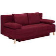 SCHLAFSOFA  in Webstoff Bordeaux  - Bordeaux/Naturfarben, KONVENTIONELL, Holz/Textil (195/90/90cm) - Cantus