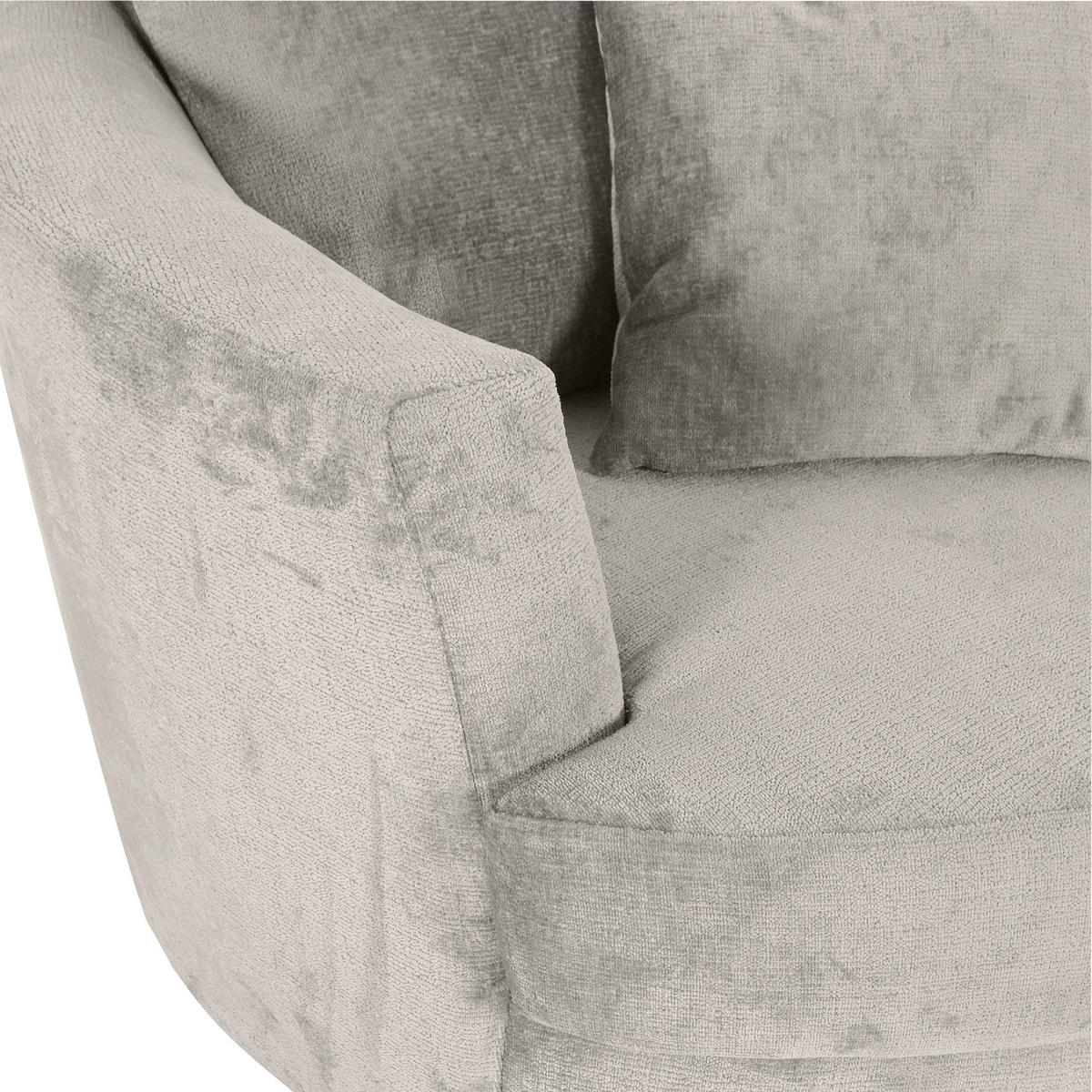 SESSEL in Chenille Hellgrau  - Hellgrau/Schwarz, Konventionell, Textil/Metall (115/72/115cm) - Carryhome