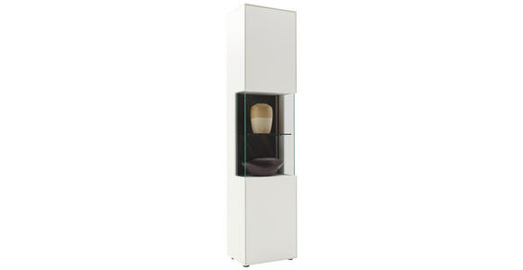 VITRINE Weiß  46,9/205,5/37,1 cm  - Schwarz/Weiß, Design, Glas/Keramik (46,9/205,5/37,1cm) - Dieter Knoll