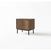 NACHTKÄSTCHEN 40/50/35 cm  in Hartholz Mangoholz Honig  - Schwarz/Honig, MODERN, Holz/Metall (40/50/35cm) - MID.YOU