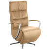 RELAXSESSEL in Leder Honig  - Chromfarben/Honig, Design, Leder/Metall (64/112/80cm) - Cantus