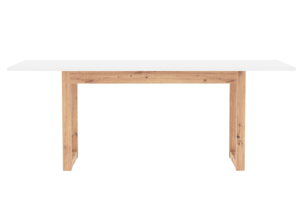 ESSTISCH in Holzwerkstoff 160-200/90/75 cm  - Eiche Artisan/Weiß, MODERN, Holzwerkstoff (160-200/90/75cm) - MID.YOU