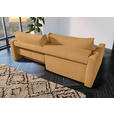 2,5-SITZER  in Flachgewebe Currygelb  - Currygelb/Schwarz, Design, Kunststoff/Textil (240/70/125cm) - Xora