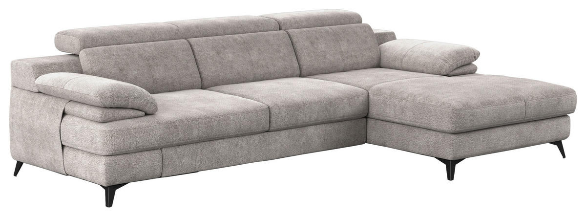 ECKSOFA in Chenille Beige  - Beige/Schwarz, Design, Textil/Metall (291/80-98/178cm) - Livetastic