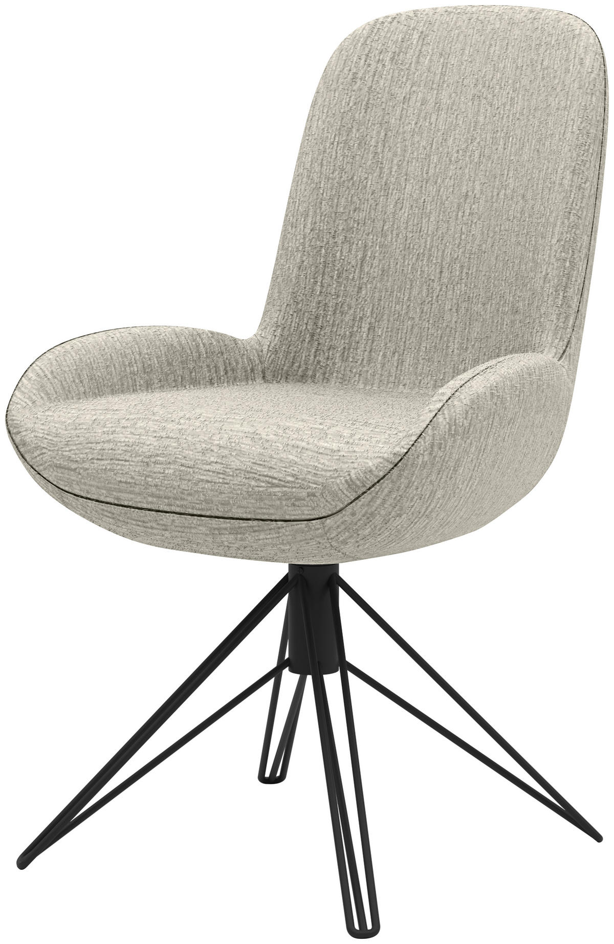 STUHL Chenille Hellgrau  - Hellgrau/Schwarz, Design, Textil/Metall (55/90/62cm) - Musterring