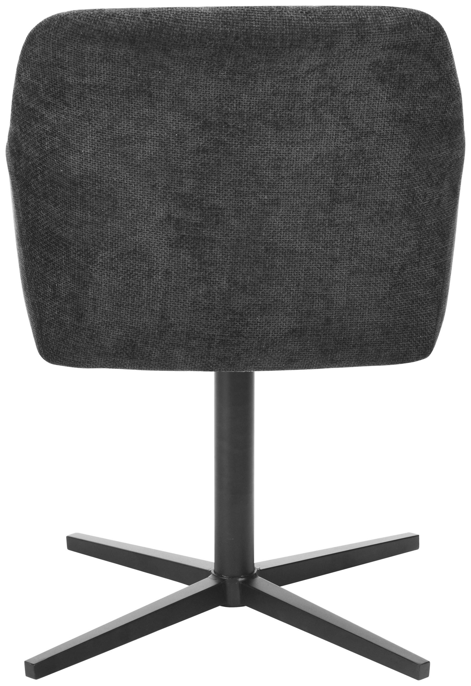 ARMLEHNSTUHL  in Eisen Leinenoptik  - Schwarz, MODERN, Holz/Textil (54/84/61cm) - Livetastic