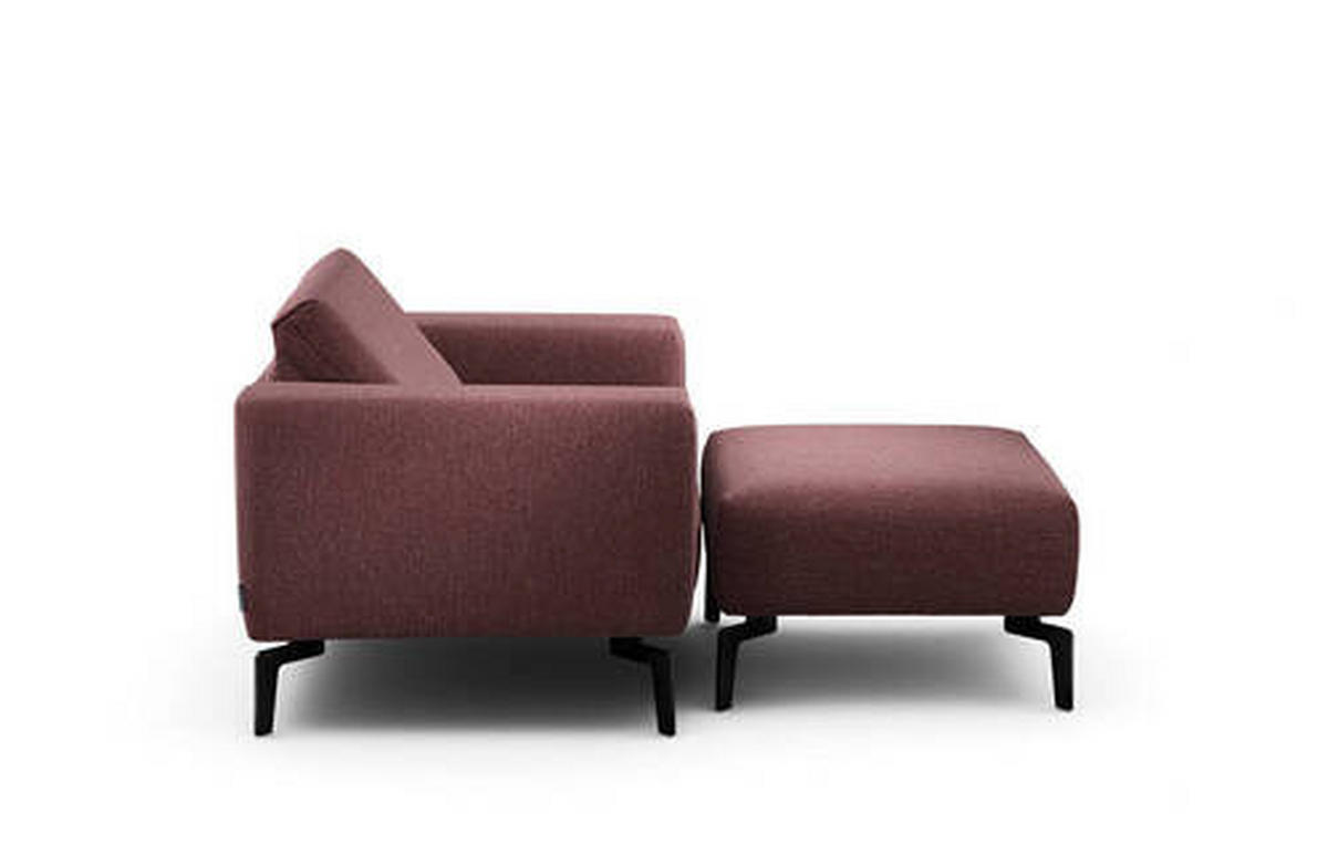 SESSELSET in Chenille Rot  - Rot/Schwarz, Design, Textil/Metall (110/85/86-94cm) - SENSOO