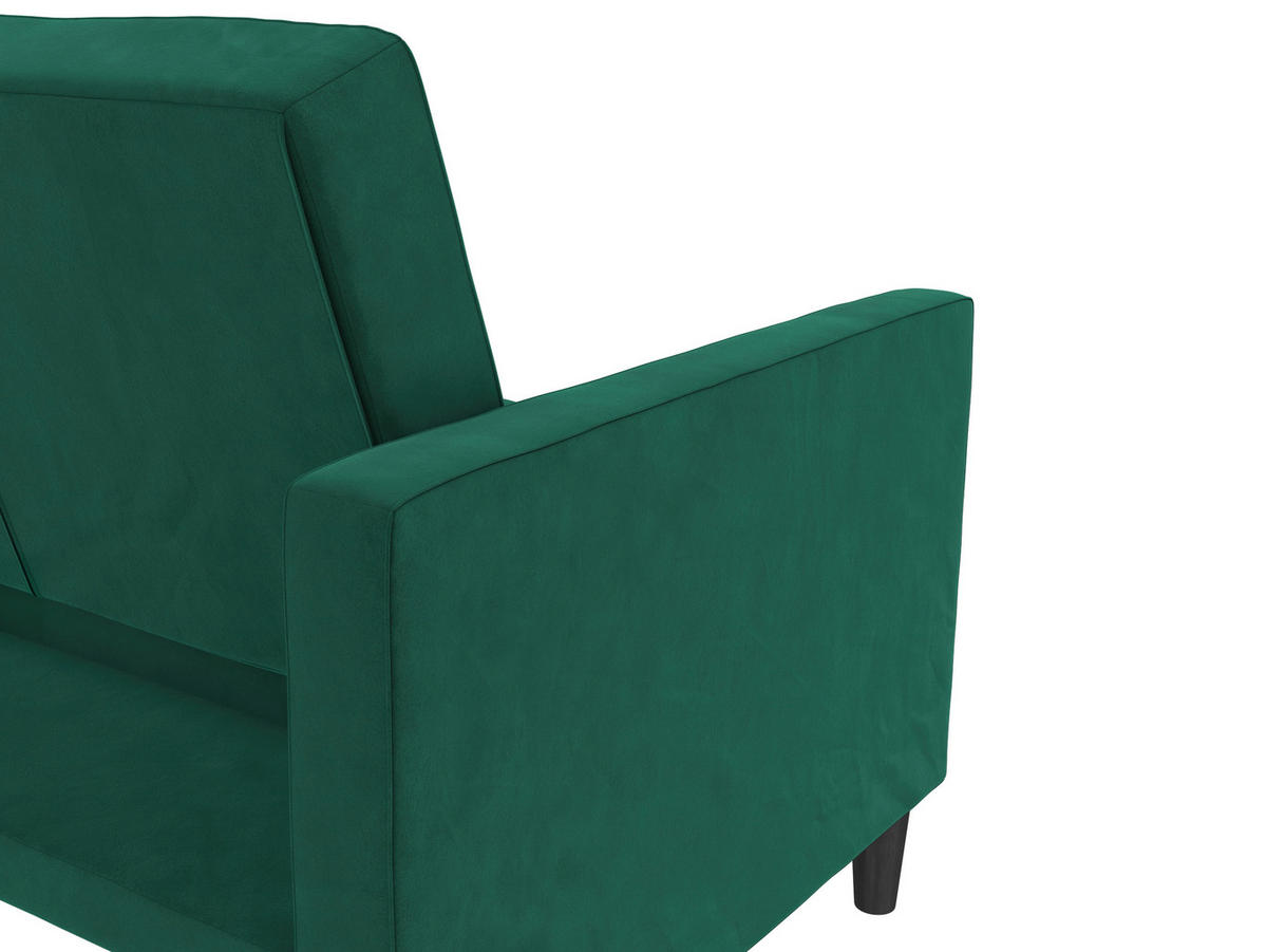 SCHLAFSOFA Velours Dunkelgrün  - Dunkelgrün/Schwarz, Basics, Kunststoff/Textil (207/86/86cm) - Livetastic