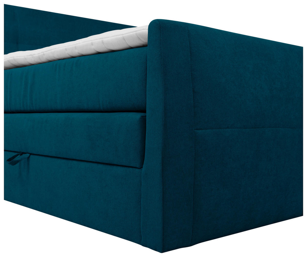 BOXSPRINGBETT 180/200 cm  in Petrol  - Petrol/Schwarz, KONVENTIONELL, Kunststoff/Textil (180/200cm) - Boxxx