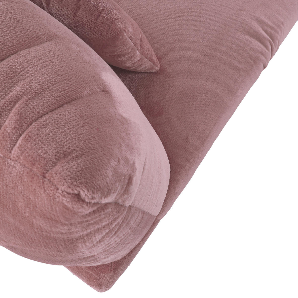 LIGGFÅTÖLJ i plysch rosa  - svart/rosa, Klassisk, textil/plast (100/86/166cm) - MID.YOU