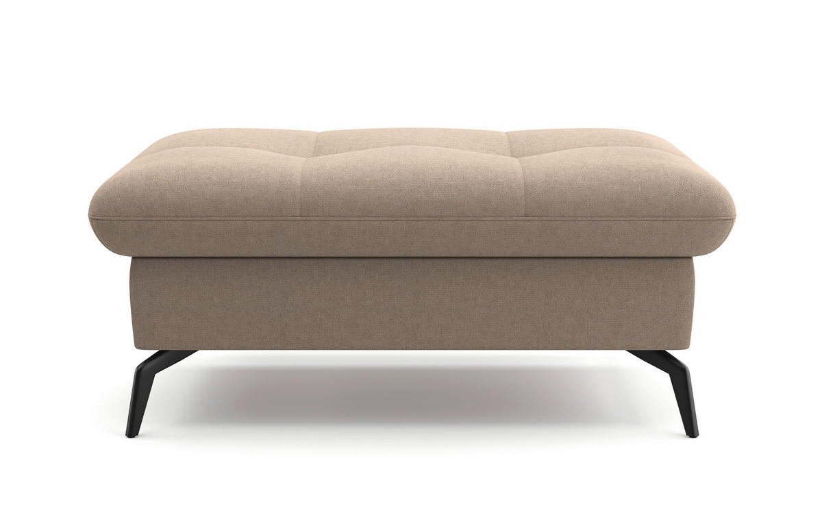 HOCKER in Textil Taupe  - Taupe/Schwarz, KONVENTIONELL, Textil/Metall (102/47/69cm) - Sit & More