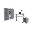 BÜRO erweiterbar, abschließbar Grau, Anthrazit Hochglanz - Anthrazit Hochglanz/Grau, MODERN, Holzwerkstoff/Metall - MID.YOU