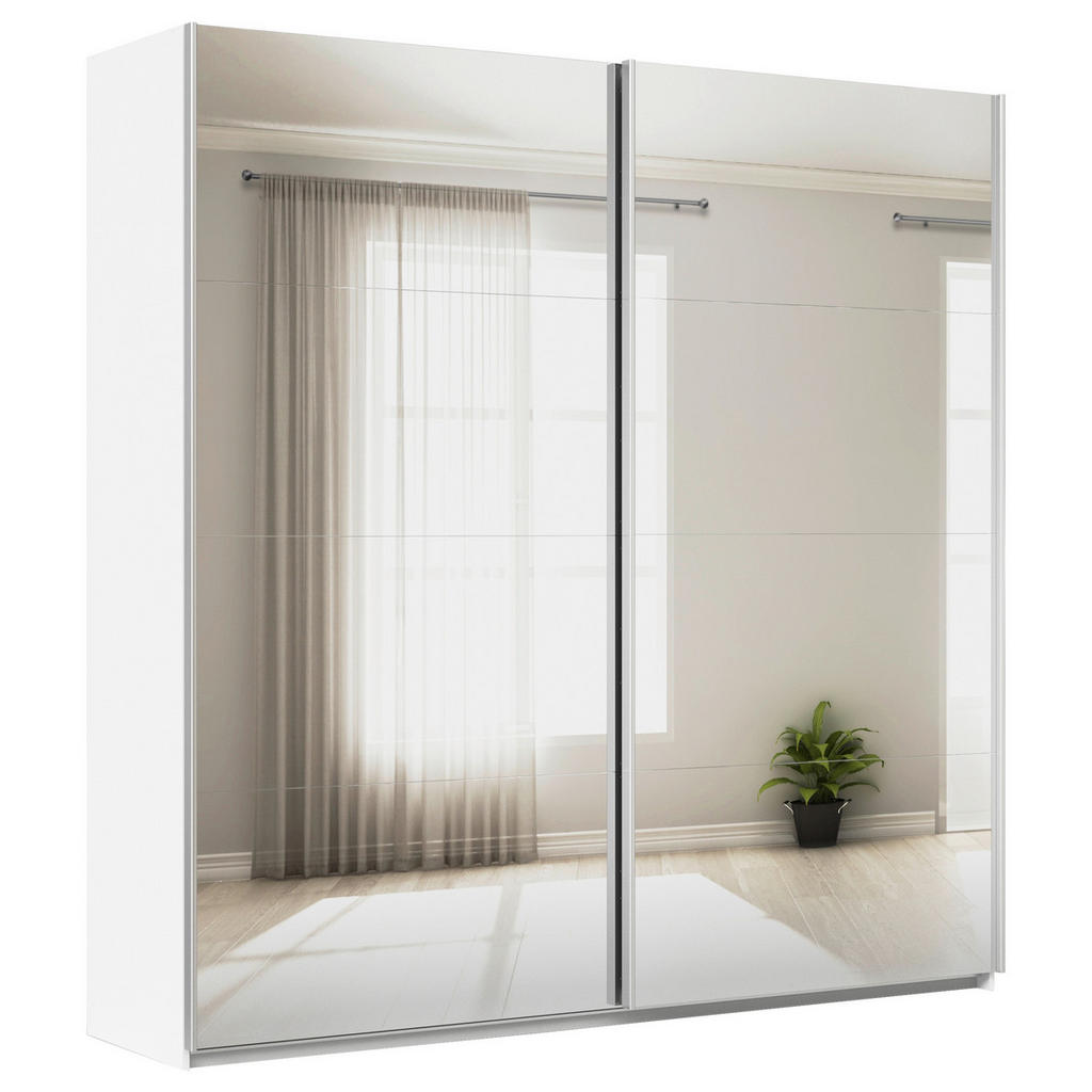 Schwebetürenschrank Mit Spiegel 225cm Feldkirch, Weiß