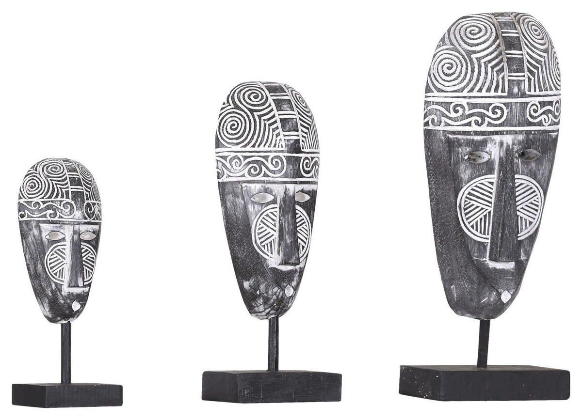 DEKOKOPF  - Schwarz, Trend, Holz (20/51/9,5cm)