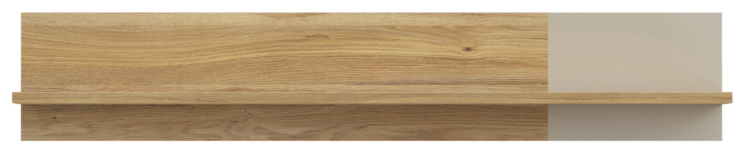 STENSKI REGAL 140/25,6/21,9 cm barve hrasta, peščene barve  - barve hrasta/peščene barve, Moderno, leseni material (140/25,6/21,9cm) - Hom`in
