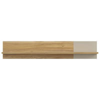 STENSKI REGAL 140/25,6/21,9 cm barve hrasta, peščene barve  - barve hrasta/peščene barve, Moderno, leseni material (140/25,6/21,9cm) - Hom`in
