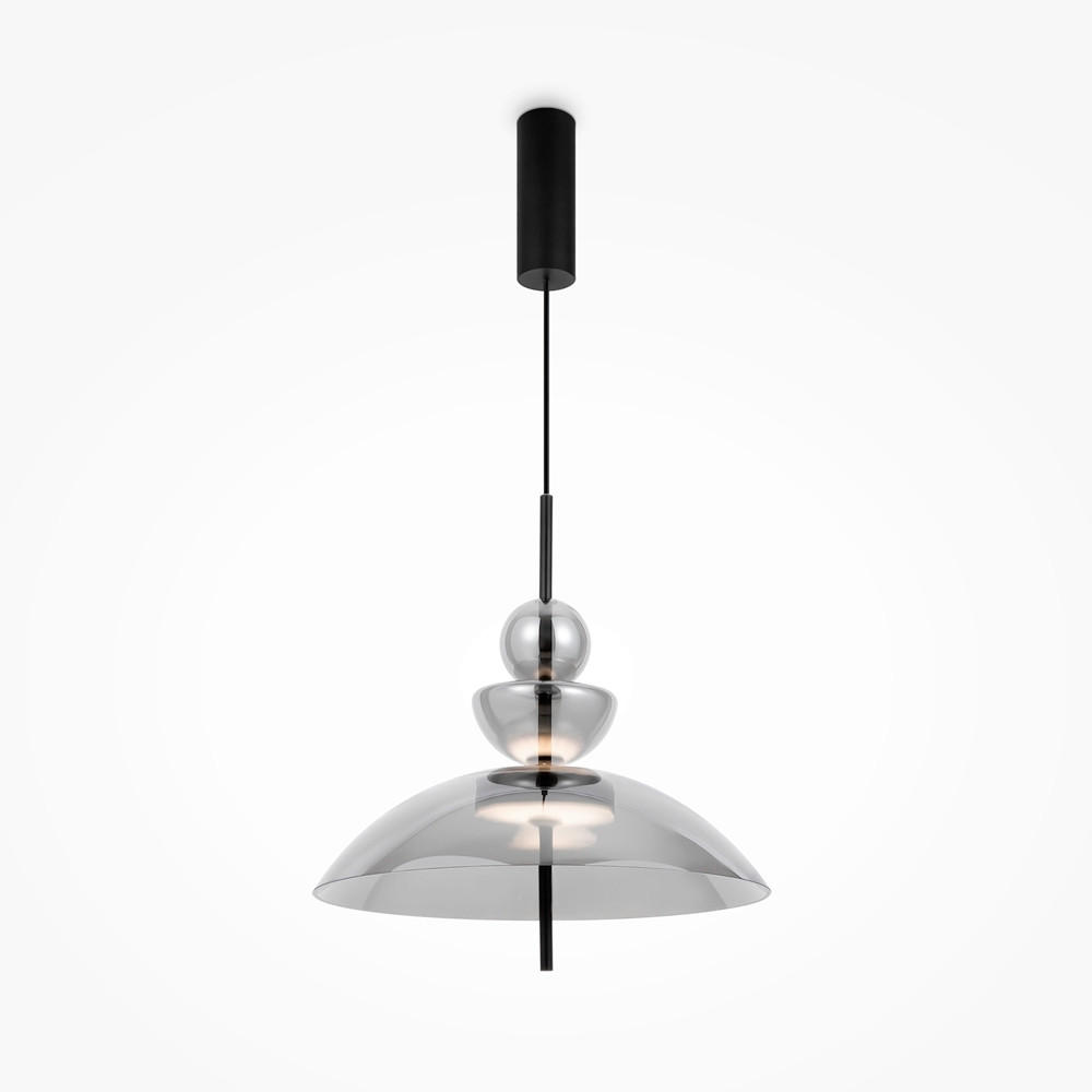 PENDELLEUCHTE 40/68 cm    - Schwarz, Modern, Glas/Metall (40/68cm) - MAYTONI