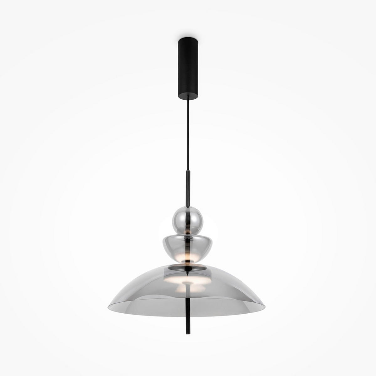 PENDELLEUCHTE 40/68 cm    - Schwarz, Modern, Glas/Metall (40/68cm) - MAYTONI