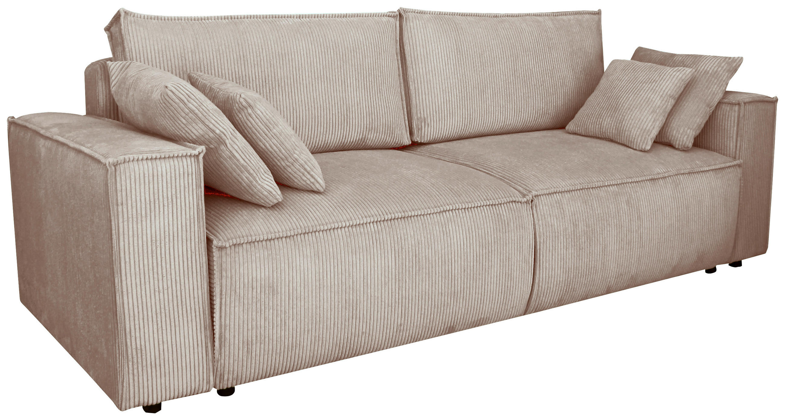 Thumbnail - Carryhome Schlafsofa, Taupe, Textil, 2-Sitzer, Füllung: Silikon,Silikon,Silikon, 240x89x100 cm, Liegefunktion, Schlafen ...