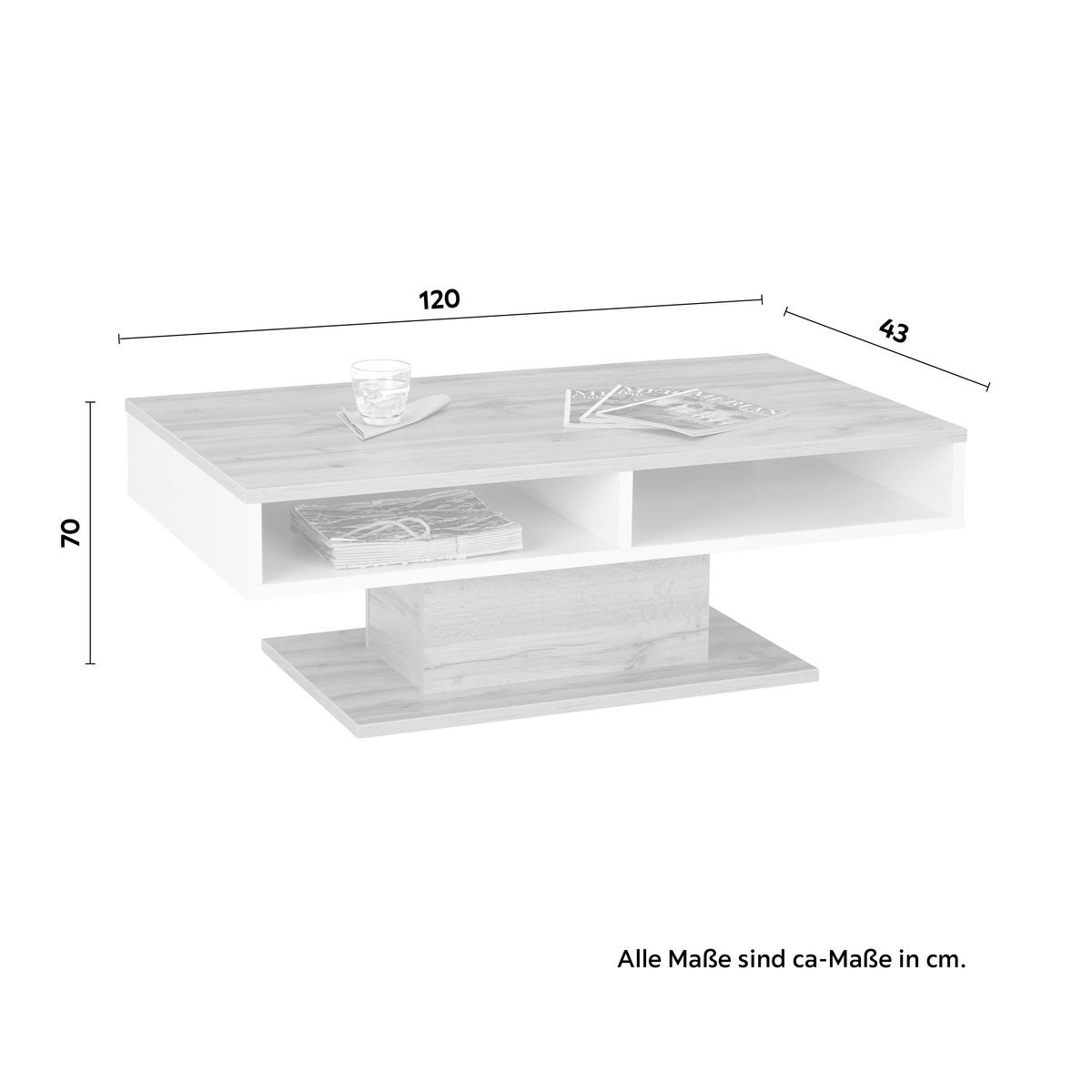 KLUB STOČIĆ  boja hrasta, bela  - boja hrasta/bela, Moderno, pločasti materijal (120/70/43cm) - Hom`in