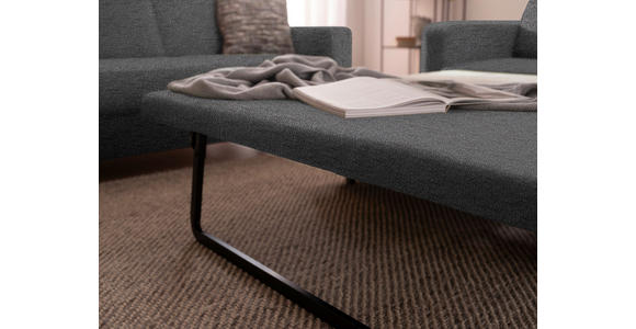 3-SITZER-SOFA  in Flachgewebe Dunkelgrau  - Chromfarben/Dunkelgrau, Design, Textil/Metall (195/83/85cm) - Xora