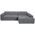 ECKSOFA Dunkelgrau Flachgewebe  - Dunkelgrau/Schwarz, KONVENTIONELL, Kunststoff/Textil (292/189cm) - Carryhome