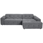 ECKSOFA in Flachgewebe Dunkelgrau  - Dunkelgrau/Schwarz, KONVENTIONELL, Kunststoff/Textil (292/189cm) - Carryhome