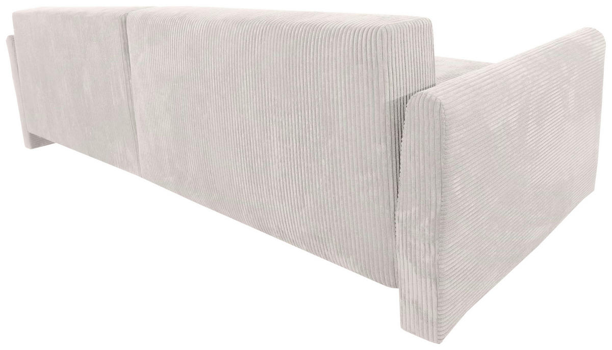 ECKSOFA in Cord Weiss  - Weiss/Schwarz, Konventionell, Kunststoff/Textil (228/146cm) - MID.YOU