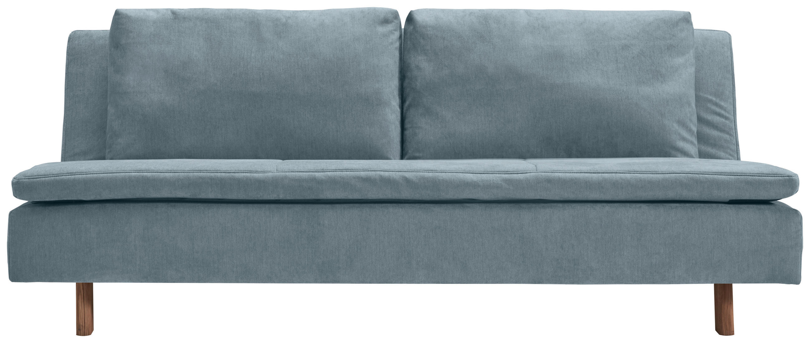 SCHLAFSOFA Flachgewebe Hellblau  - Eichefarben/Hellblau, KONVENTIONELL, Holz/Textil (205/85/98cm) - Carryhome