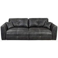 SCHLAFSOFA  mit Lederlook Anthrazit  - Chromfarben/Hellbraun, MODERN, Kunststoff/Textil (245/85/115cm) - Livetastic