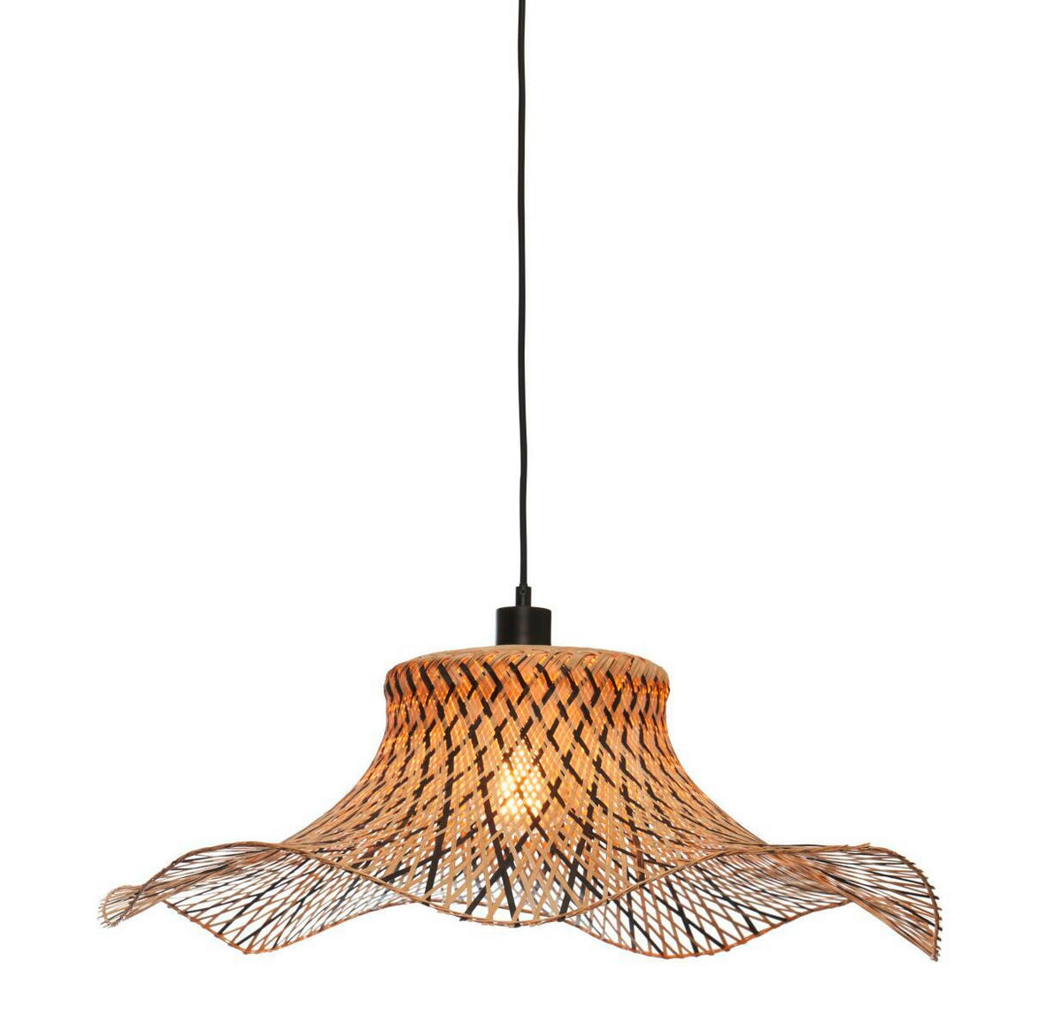 HÄNGLAMPA GOOD&MOJO  50/50/15 cm  - svart/naturfärgad, Trend (50/50/15cm) - Good & Mojo