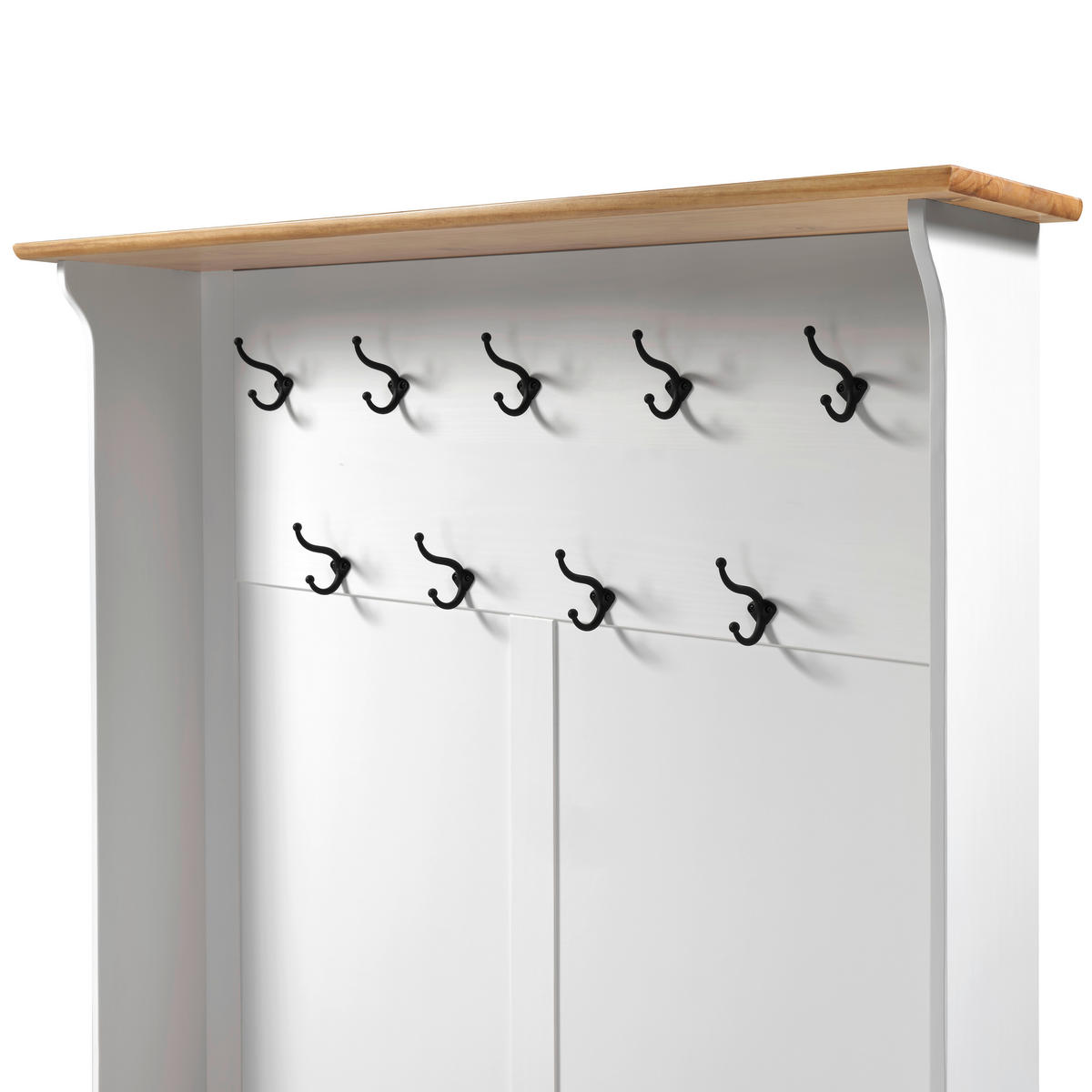 GARDEROBE  in 118/196/43 cm  - Naturfarben/Weiß, ROMANTIK / LANDHAUS, Holz (118/196/43cm) - MID.YOU