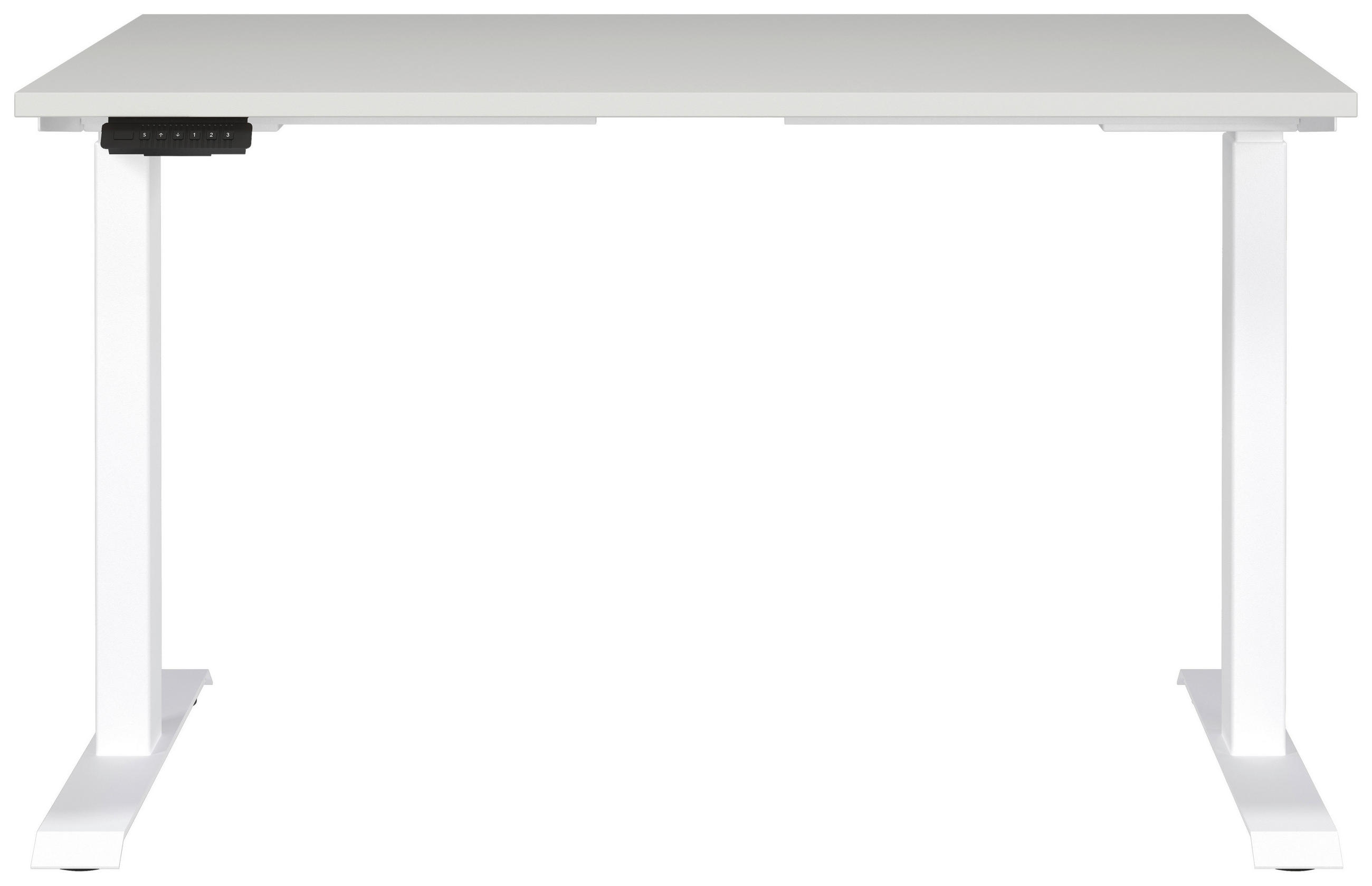SCHREIBTISCH 120/80/72-118 cm  in Weiß, Hellgrau  - Hellgrau/Weiß, MODERN, Holzwerkstoff/Metall (120/80/72-118cm) - Novel