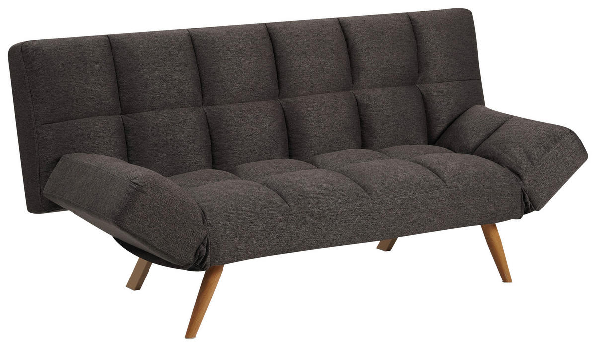 BÄDDSOFFA i vävt tyg mörkgrå  - mörkgrå/naturfärgad, Design, metall/textil (182/87/82cm) - Livetastic