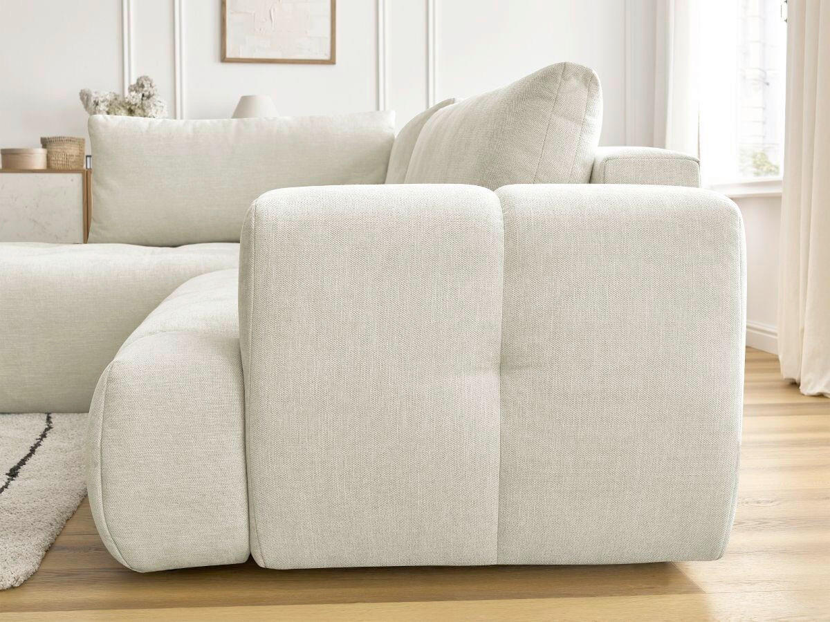ECKSCHLAFSOFA FUJI Leinenoptik Beige  inkl.  - Beige/Schwarz, MODERN, Kunststoff/Textil (204/282cm)