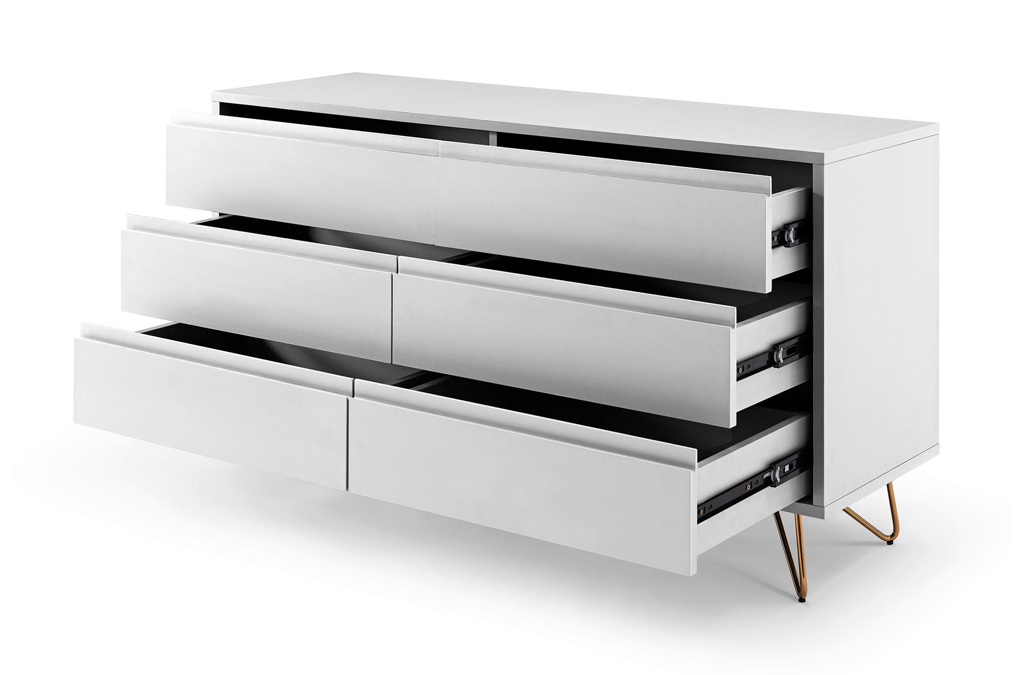 KOMMODE  in 120/70/40 cm  - Messingfarben/Weiß, Design, Holzwerkstoff/Metall (120/70/40cm) - Livetastic