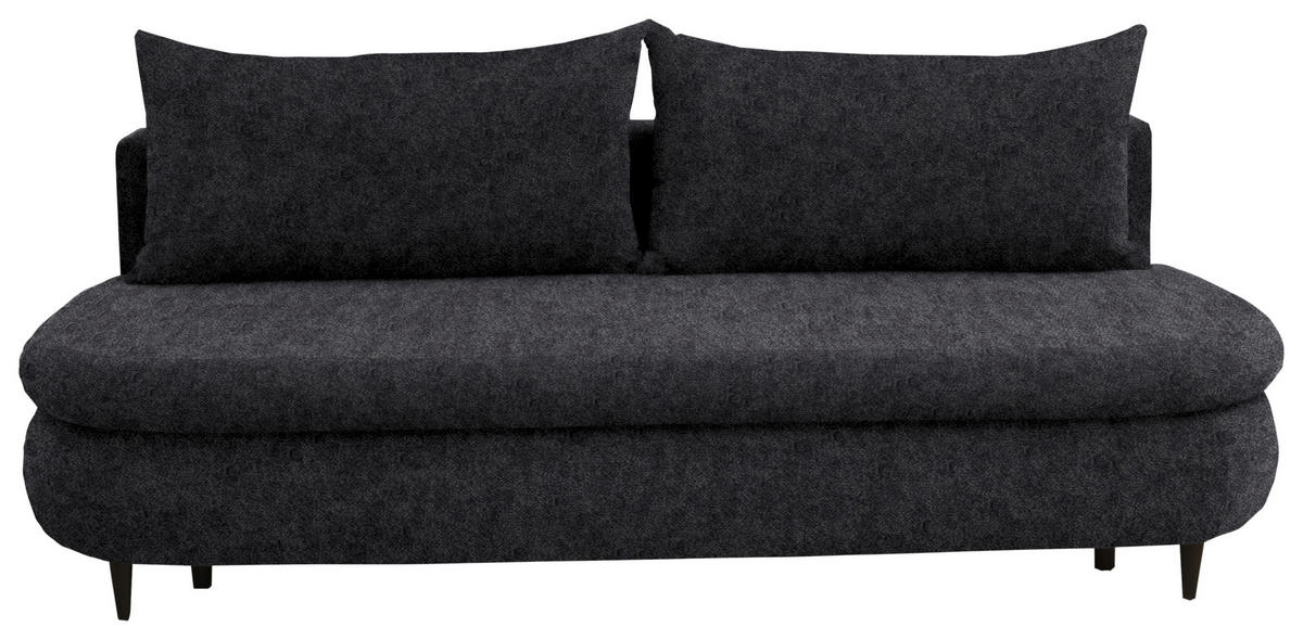 SCHLAFSOFA in Velours Dunkelgrau  - Dunkelgrau/Schwarz, Design, Holz/Textil (213/89/105cm) - Novel