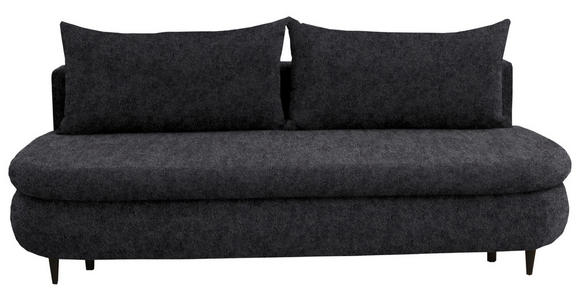 SCHLAFSOFA in Velours Dunkelgrau - Dunkelgrau/Schwarz, Design, Holz/Textil (213/89/105cm) - Novel