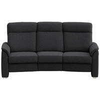 TRAPEZSOFA Flachgewebe Schwarz  - Alufarben/Schwarz, Konventionell, Textil/Metall (218/107/103cm) - Beldomo Comfort