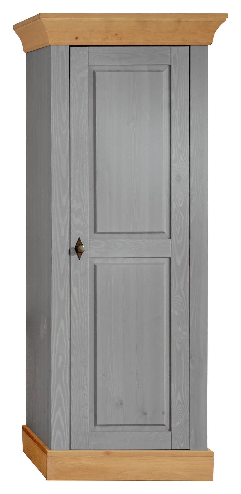 SCHRANK - Laugenfarbig/Grau, ROMANTIK / LANDHAUS, Holz/Metall (65/163/45cm) - Boxxx
